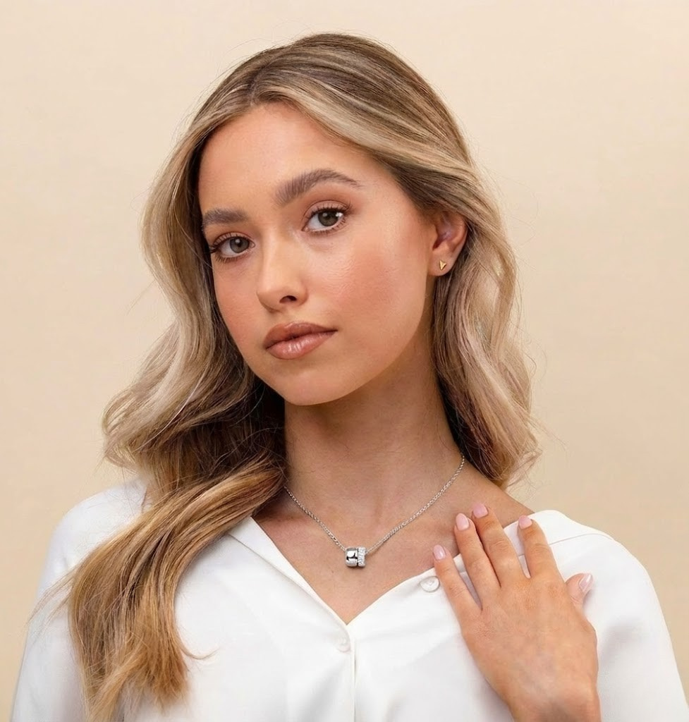 SREBRO Łańcuszek ze Srebrną oraz Diamentową Obrączką - SzAphir