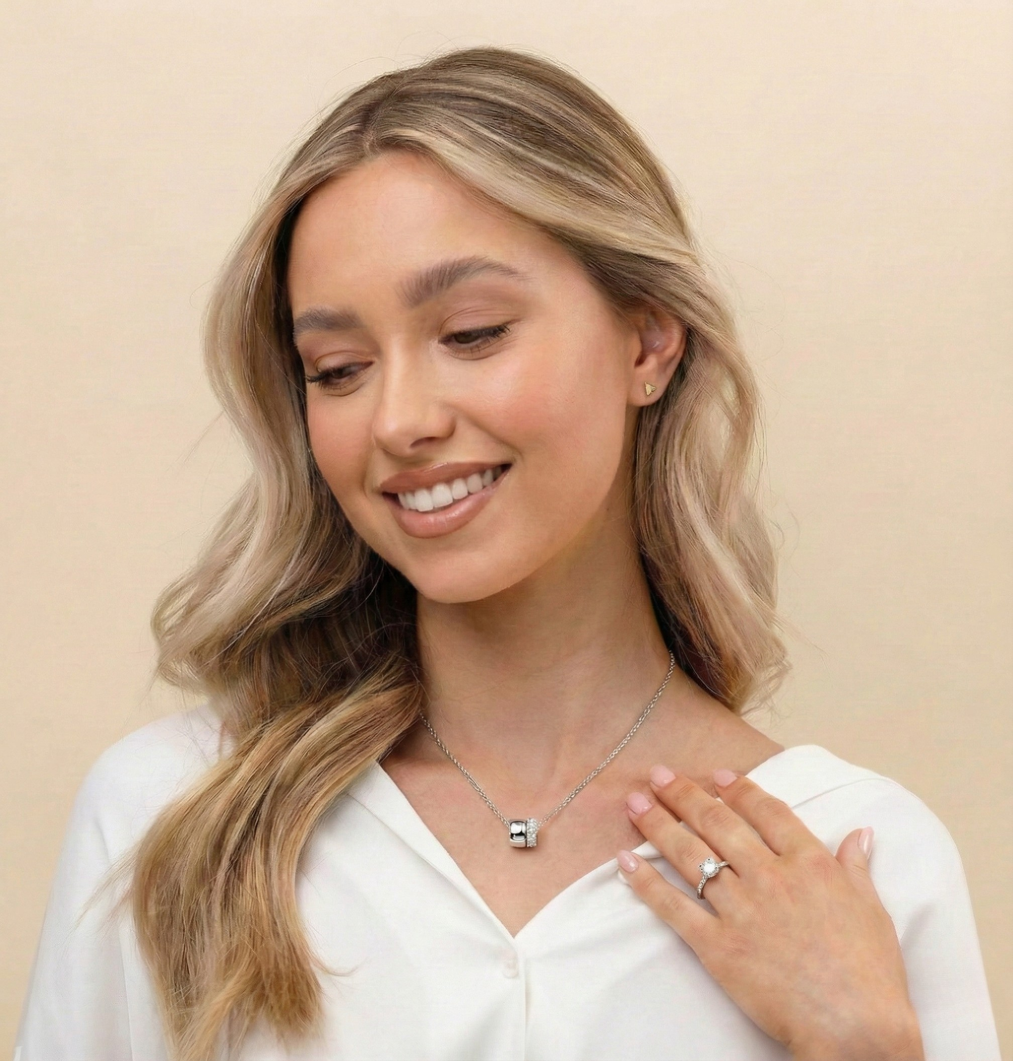 SREBRO Łańcuszek ze Srebrną oraz Diamentową Obrączką - SzAphir