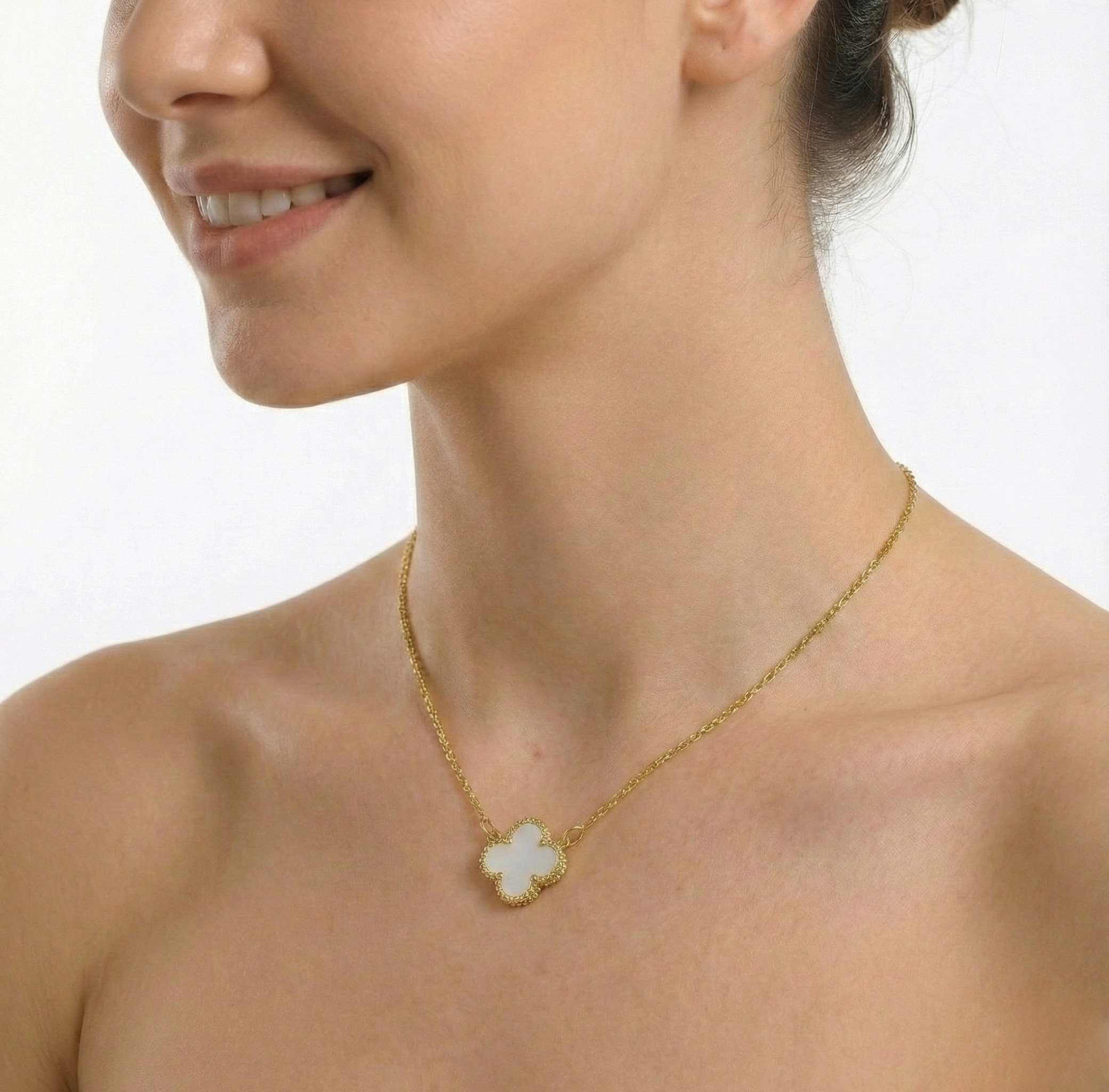 18K ZŁOTY Naszyjnik Koniczyna - SzAphir