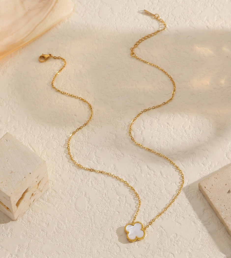 18K ZŁOTY Naszyjnik Koniczyna - SzAphir