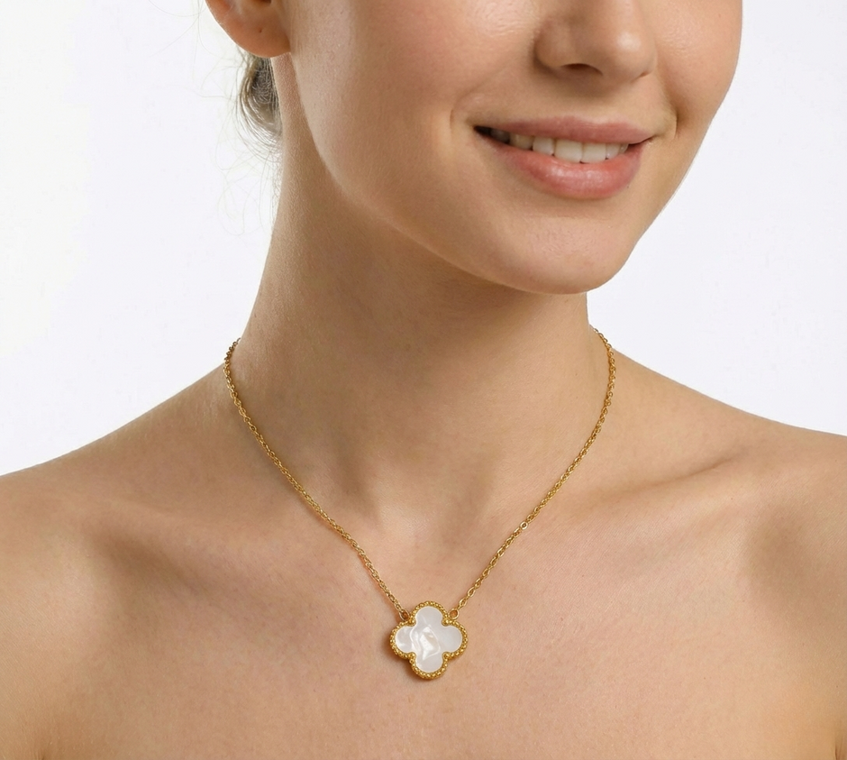 18K ZŁOTY Naszyjnik Koniczyna - SzAphir