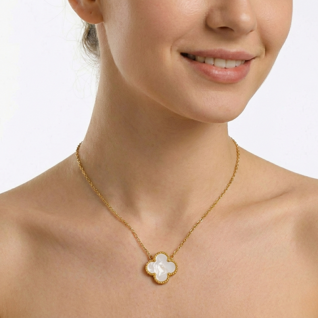 18K ZŁOTY Naszyjnik Koniczyna - SzAphir