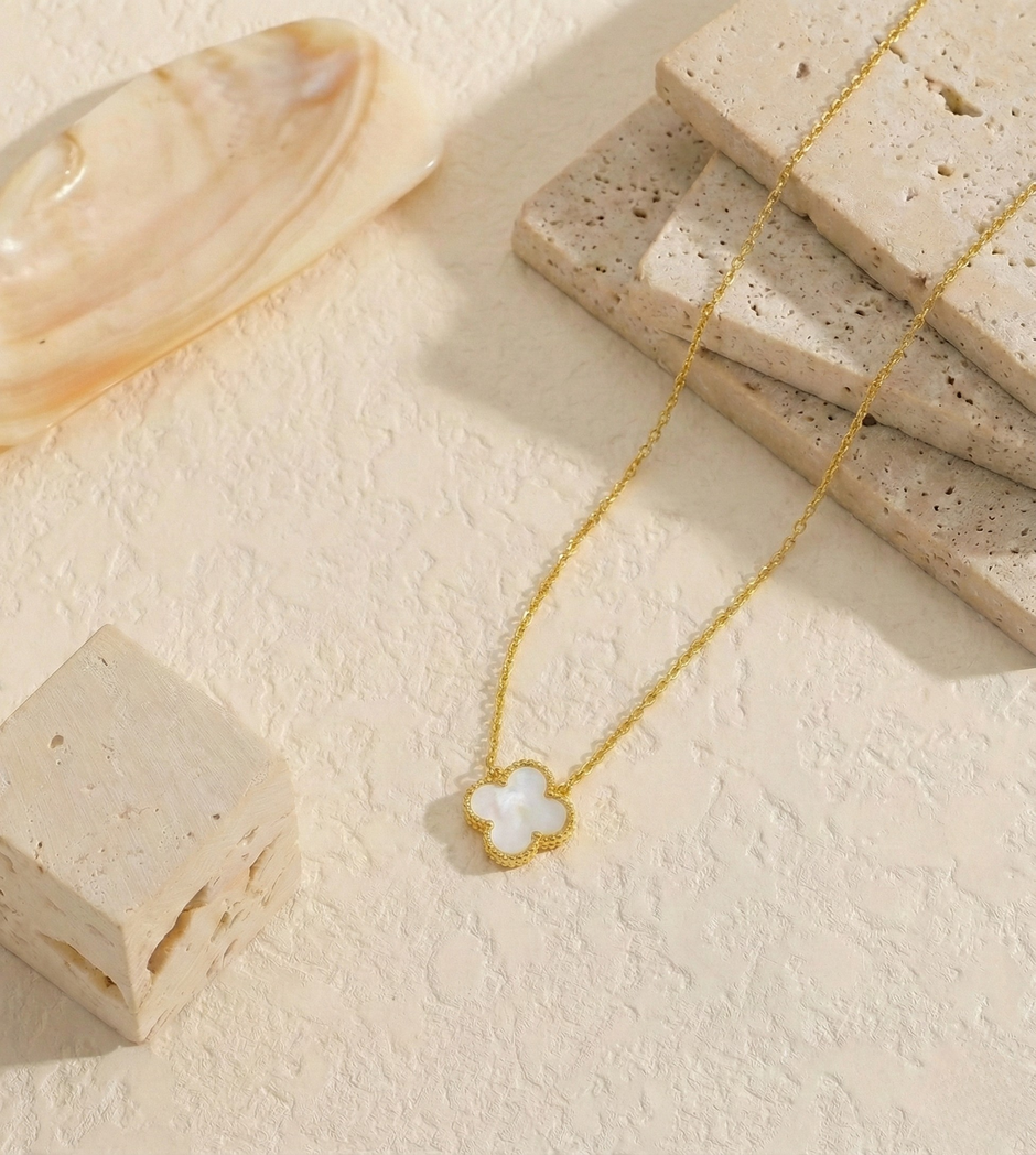 18K ZŁOTY Naszyjnik Koniczyna - SzAphir