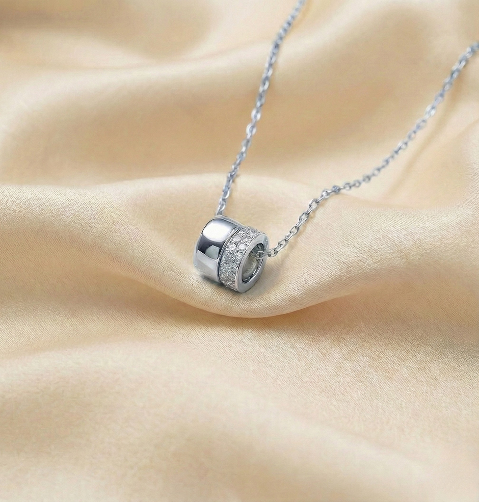 SREBRO Łańcuszek ze Srebrną oraz Diamentową Obrączką - SzAphir